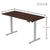 FORTIA Sit To Stand Up Standing Desk, 150x70cm, 72-118cm, Height Adjustable, 50kg Rated, Walnut Style/Silver Frame