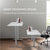 FORTIA Sit To Stand Up Standing Desk, 150x70cm, 72-118cm, Height Adjustable, 50kg Rated, Matte White/Silver Frame
