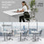 FORTIA Sit To Stand Up Standing Desk, 150x70cm, 72-118cm, Height Adjustable, 50kg Rated, Matte White/Silver Frame