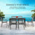 FORTIA 150x90cm Outdoor Dining Table, Rectangular, Furniture for Outside with E-coating