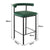 Sarantino Cedric Bar Stool W/ High-density Foam Upholstered In Pu Leather Sturdy Iron Frame Green