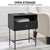 Sarantino Cecil Slender Fluted Bedside Table in Black