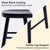 2X Wooden Bar Stool Dining Chair Pine Wood FRIDA 65cm BLACK