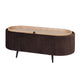 Coffee Table Storage Ottoman - Velvet Padded Blanket Box Bench IRENE BROWN