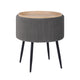 Side Table Storage Ottoman - Velvet Padded Stool Vanity Footstool CLEO GREY