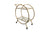 Roman Glass Bar Cart / Trolley With Wheels - Gold