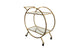 Roman Glass Bar Cart / Trolley With Wheels - Gold