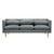 Sinatra 3 Seater Fabric Sofa Lounge Couch Dark Grey