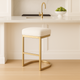 Interior Ave - Royale Oatmeal Tweed Linen Kitchen Bar Stool