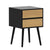 Oslo Bedside Table with 2 Drawer in Black & Natural