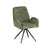 Dining Chair Linen Fabric Upholstered Seat Powder Coated Iron Legs