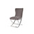 2x Dining Chairs Grey Fabric Upholstery Quilting Silver Color Legs