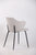Set of 2 Dining Chairs Fabric with Metal Legs in Ivory Beige