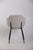 Set of 2 Dining Chairs Fabric with Metal Legs in Ivory Beige