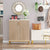 NNETMLT 5-Tier Shoe Cabinet with Geometric Pattern Doors-White/Natural