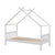 Artiss Bed Frame Wooden Base Kids Single Timber House Beds White