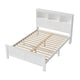 Artiss Bed Frame Double Size Wooden with 3 Shelves Bed Head White