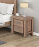 Nowra 2 Drawer Bedside Table Oak
