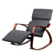 Fabric Rocking Armchair with Adjustable Footrest - Charcoal