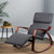 Artiss Fabric Rocking Armchair with Adjustable Footrest - Charcoal - Decorly