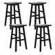 Artiss set of 4 Wooden Bar Stools Kitchen Bar Stool Chairs Barstools Black