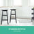 Set of 2 Marley Beech Wood Backless Bar Stools In Black