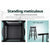 Set of 2 Marley Beech Wood Backless Bar Stools In Black