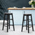 Set of 2 Marley Beech Wood Backless Bar Stools In Black