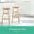 Set of 2 Mary Beech Wood Backless Kitchen Bar Stools In Natural