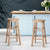 Set of 2 Mary Beech Wood Backless Kitchen Bar Stools In Natural