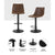 Set of 2 Jovy Kitchen Bar Stools In Vintage Leather Brown