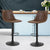 Set of 2 Jovy Kitchen Bar Stools In Vintage Leather Brown