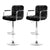 Pair Of Noa Kitchen Bar Stools In Chrome Black Leather