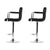 Pair Of Noa Kitchen Bar Stools In Chrome Black Leather