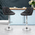 Set of 2 Elan Kitchen Bar Stools In Black PU Leather