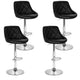 Artiss set of 4 Kitchen Bar Stools Swivel Bar Stool PU Leather Gas Lift Chairs Black