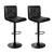Set of 2 Cross Kitchen Bar Stools In Black PU Leather