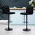 Set of 2 Cross Kitchen Bar Stools In Black PU Leather
