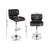 Set of 2 Kitchen Bar Stools In PU Leather Black