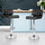 Set of 2 Kitchen Bar Stools In PU Leather Black