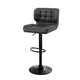 Set of 2 Promus Kitchen Bar Stools In Leather Charcoal