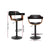 Black Leather Wooden Swivel Kitchen Bar Stool