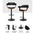 Black Leather Wooden Swivel Kitchen Bar Stool