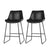 Artiss Set of 2 Bar Stools Kitchen Metal Bar Stool Dining Chairs PU Leather Black