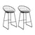 Artiss Set of 2 Nordic Bar Stools Metallic Bar Stool Kitchen Fabric Grey Black