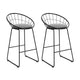 Set of 2 Nordic Kitchen Bar Stools In Grey And Black