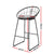 Set of 2 Nordic Kitchen Bar Stools In Grey And Black