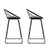 Set of 2 Nordic Kitchen Bar Stools In Grey And Black
