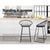Set of 2 Nordic Kitchen Bar Stools In Grey And Black