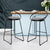 Set of 2 Nordic Kitchen Bar Stools In Grey And Black